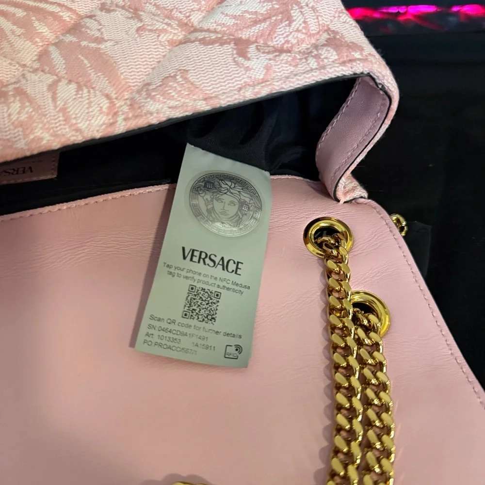 Versace Blush Pink Baroque Shoulder Bag NWT - Picture 8 of 10
